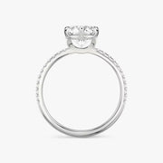 Round Cut - Pave Band - 6 Prong Classic Ring - 18 K Gold